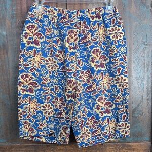 J.Crew Vintage Floral Print Pull On Bermuda Shorts w/ Pockets - Women's Medium